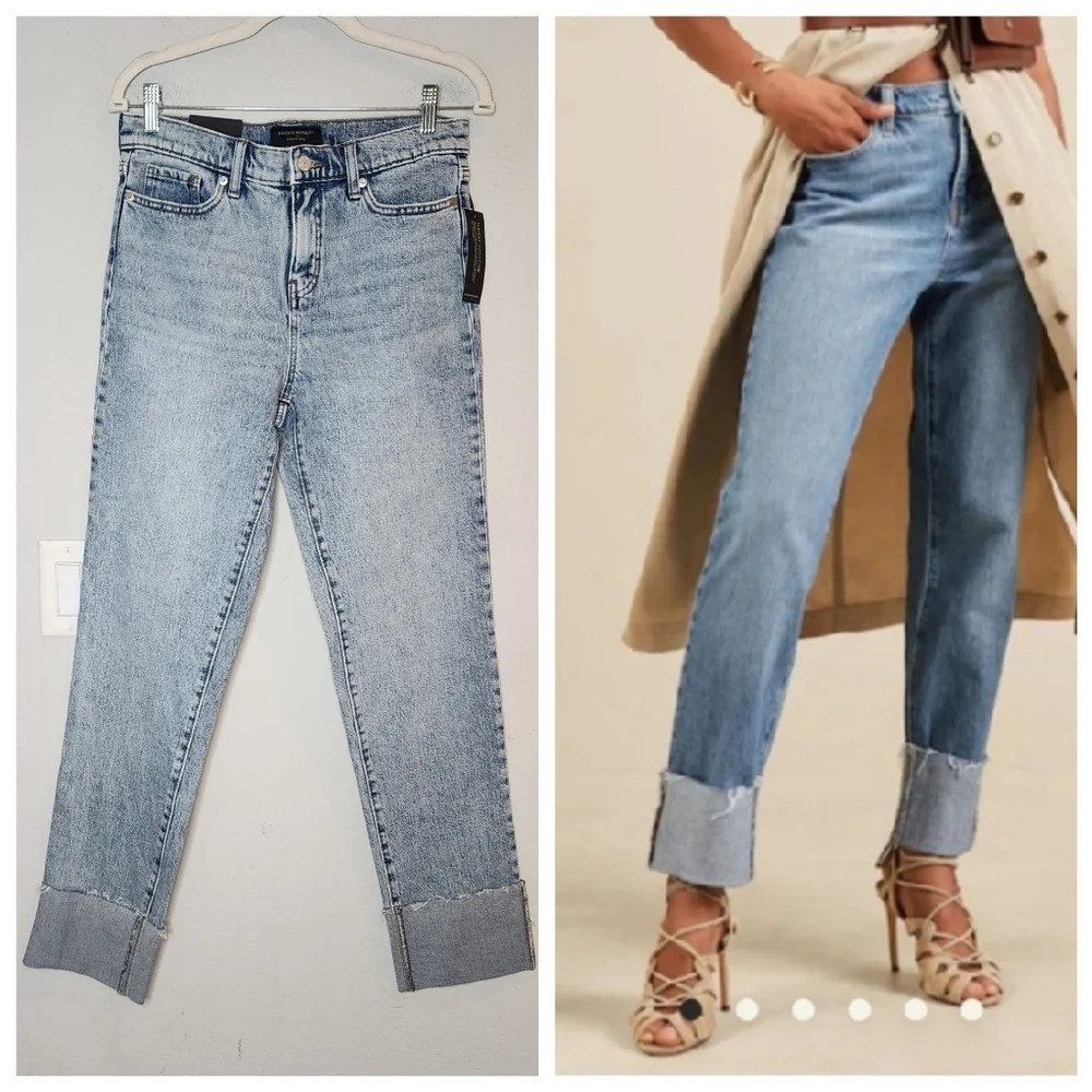 NWT Banana Republic Slouch Cuffed Jeans Women's Size 26 Tall 26T 2T 2 Tall